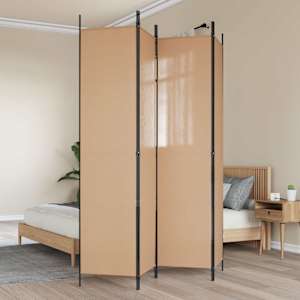 4-panelni pregradnik Bež 200 x 220 cm Blago