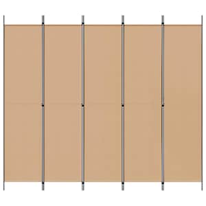 5-panelový paravan Béžová 250 x 220 cm Textil - obrázek 4