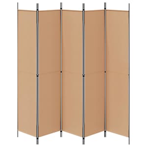 5-panelový paravan Béžová 250 x 220 cm Textil - obrázek 6