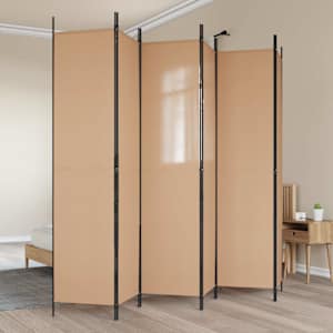 6-Panelski Pregradni Stojalo Bež 300 x 220 cm Blago