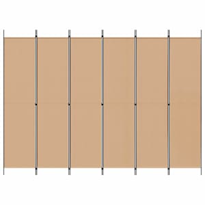 6-panelový dělící paravan Béžová 300 x 220 cm Textil - obrázek 4