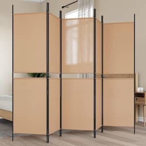 5-pultni delitelj prostora Bež 250 x 180 cm Blago