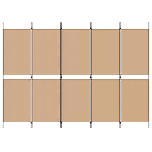 5-panelový paravan Béžová 250 x 180 cm Textil - obrázek 4