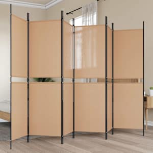 6-Panelski Pregradni Stojalo Bež 300 x 180 cm Blago