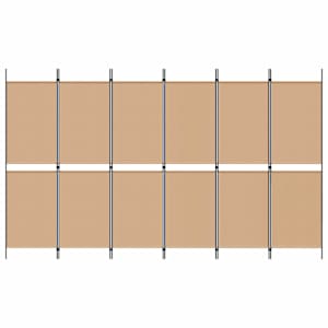 6-panelový dělící paravan Béžová 300 x 180 cm Textil - obrázek 4