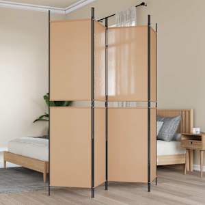 4-panelni pregradnik Bež 200 x 200 cm Blago