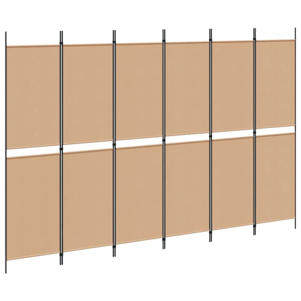vidaXL 6-paneelne ruumieraldaja Beež 300 x 200 cm kangas