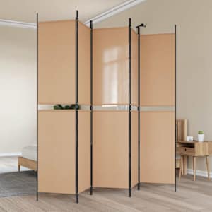 5-panelni pregradni zid Bež 250 x 220 cm Blago