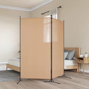 2-Dílný Rozdělovač Pokojů Béžová 175 x 180 cm Textil - obrázek 1