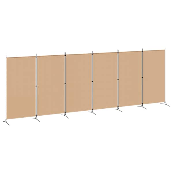 vidaXL 6-paneelne ruumieraldaja Beež 520 x 180 cm kangas