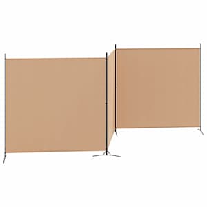 4-panelový pokojový paravan Béžová 525 x 180 cm Textil - obrázek 3