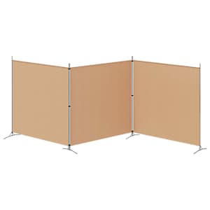4-panelový pokojový paravan Béžová 525 x 180 cm Textil - obrázek 6