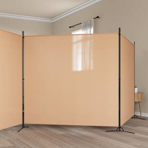 4-panelový pokojový paravan Béžová 698 x 180 cm Textil - obrázek 1