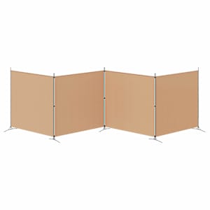 4-panelový pokojový paravan Béžová 698 x 180 cm Textil - obrázek 6