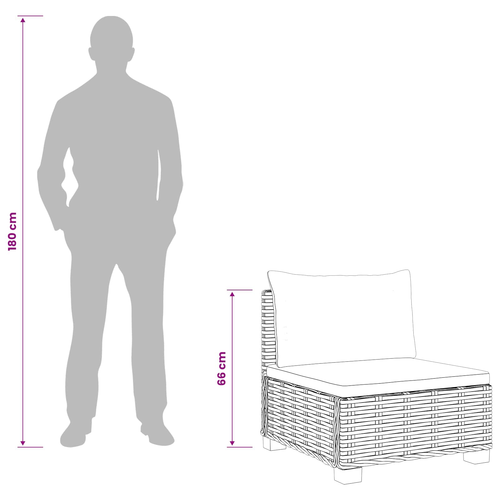 Rattan Lounge Set GENDT size guide