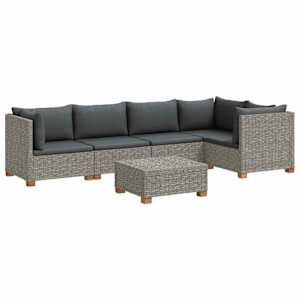 vidaXL 6 tk Rattanist lounge komplekt padjadega GENDT Looduslik rattan