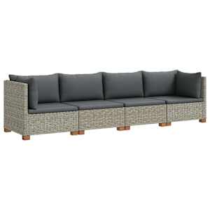 vidaXL 4 tk Rattanist lounge komplekt padjadega GENDT Looduslik rattan