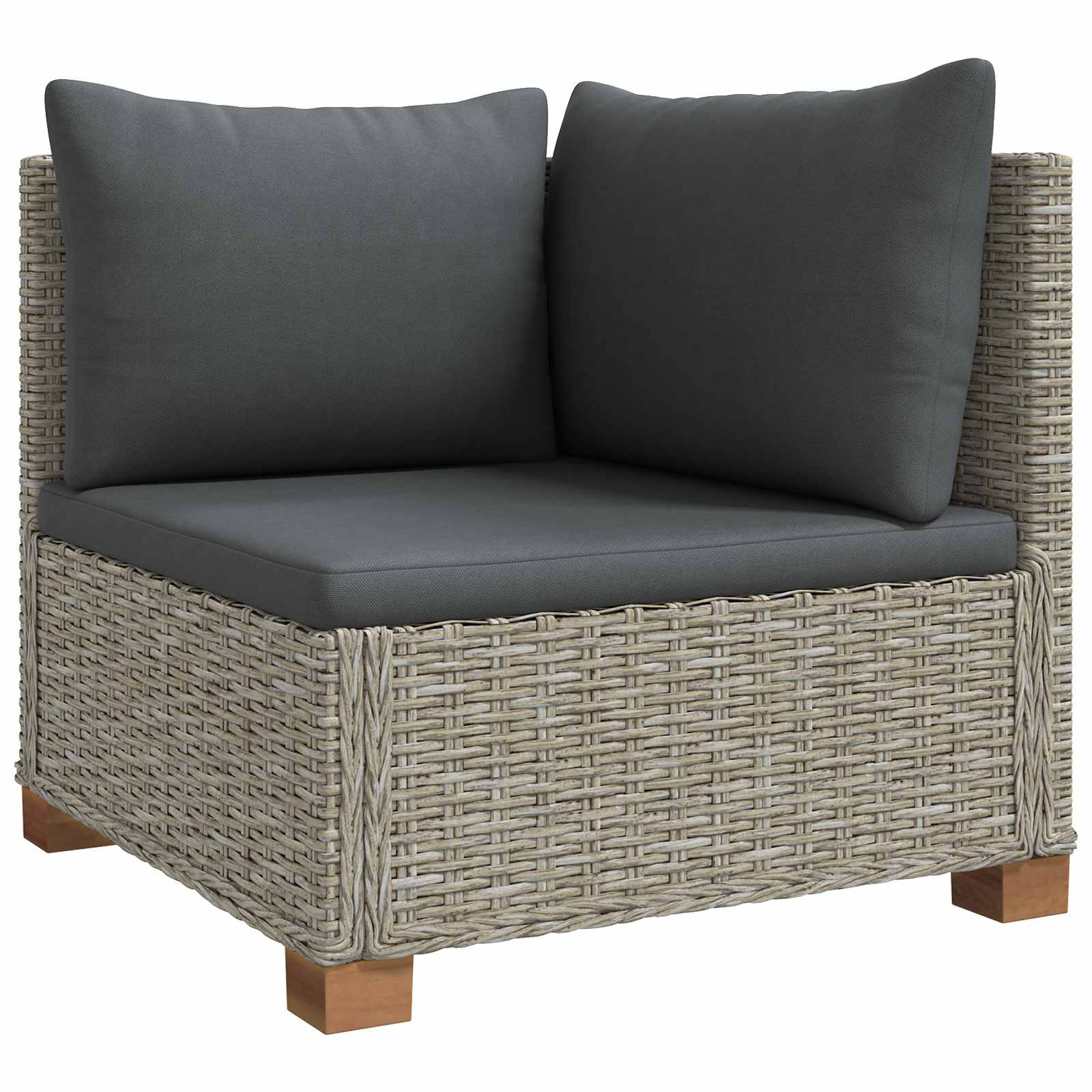 vidaXL 9 Stk. Rattan Lounge Set mit Kissen GENDT Naturrattan Kubu Grau – Bild 5