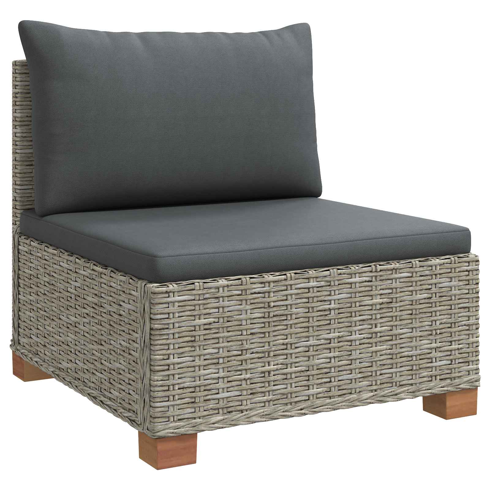 vidaXL 9 Stk. Rattan Lounge Set mit Kissen GENDT Naturrattan Kubu Grau – Bild 6