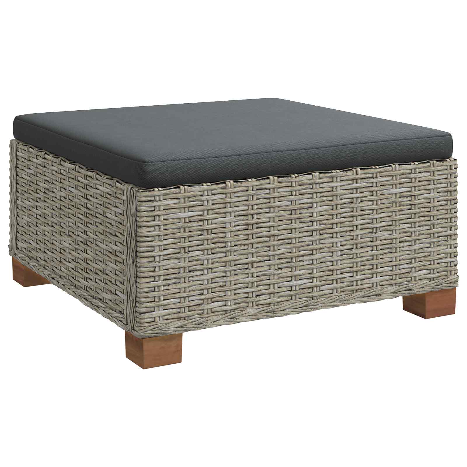 vidaXL 9 Stk. Rattan Lounge Set mit Kissen GENDT Naturrattan Kubu Grau – Bild 7