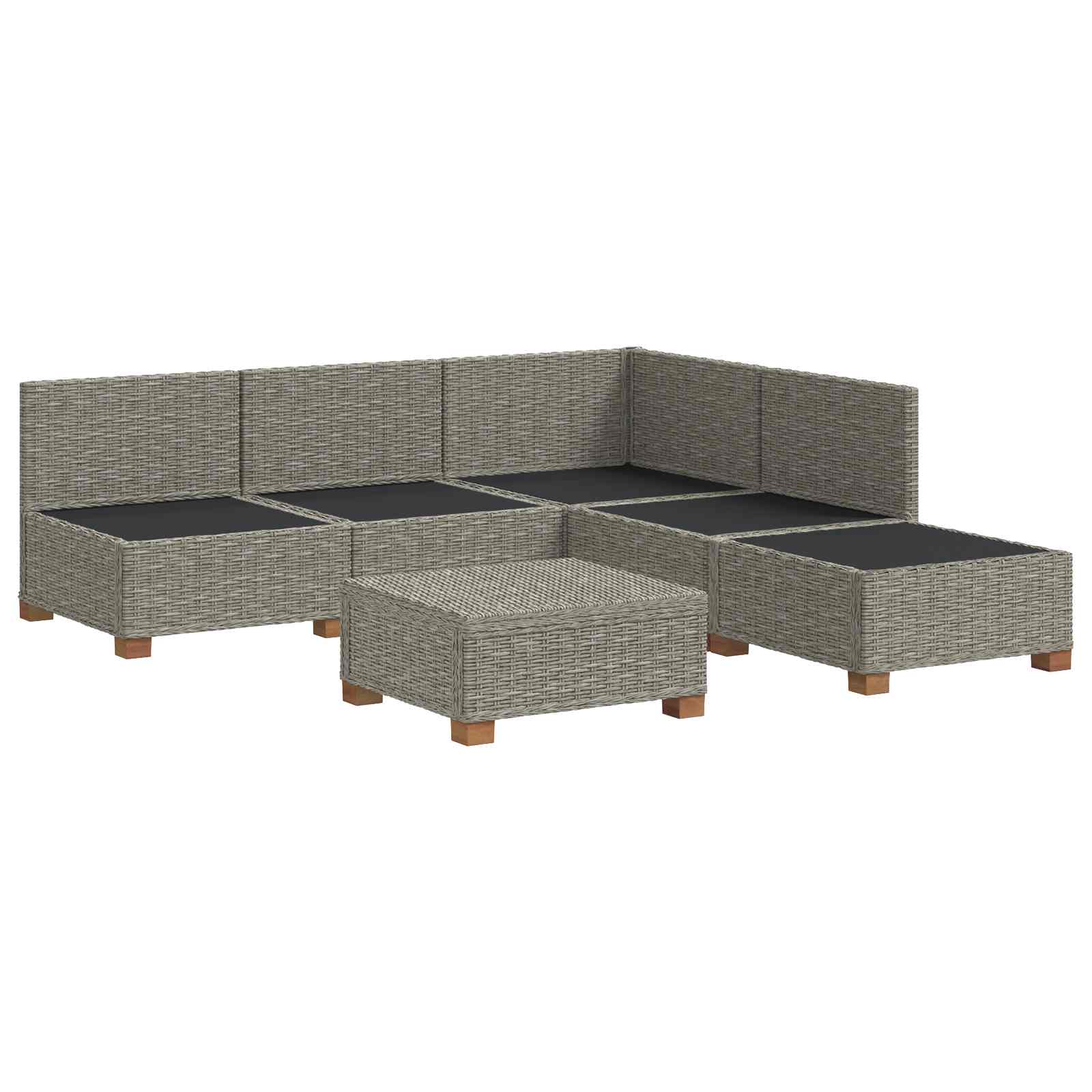 6 kos Ratan lounge set s blazinami GENDT Naravni rattan