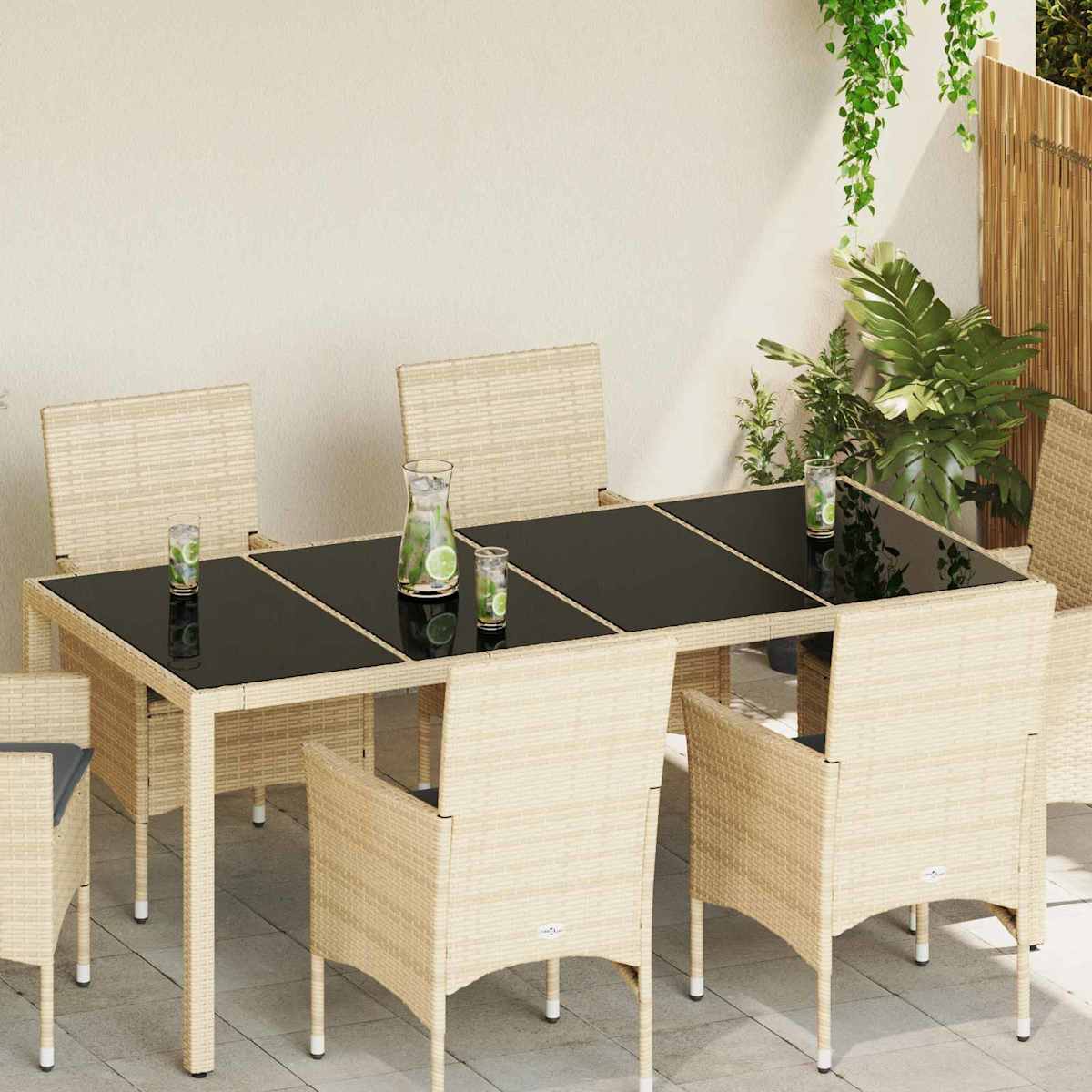 Bordplade 4 stk. Sort Glas