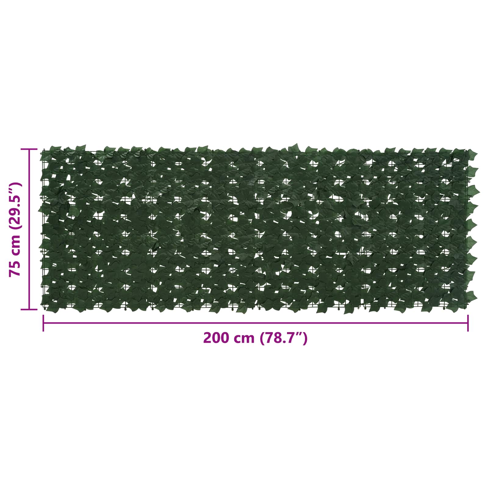 Balkonscherm met bladeren Donkergroen 200 x 75 cm image 5