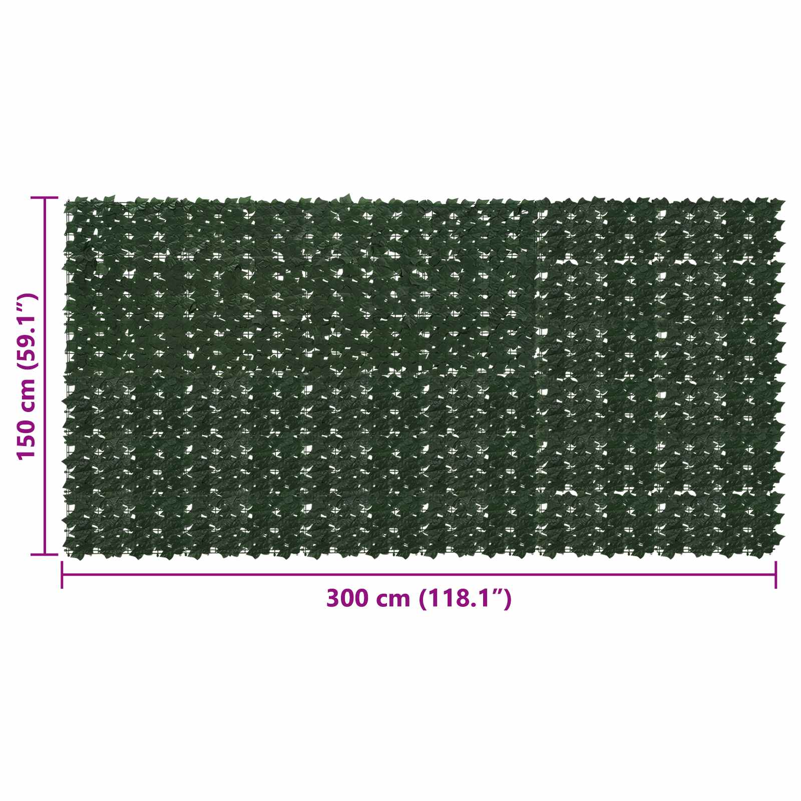 Balkonscherm met bladeren Donkergroen 300 x 150 cm image 5