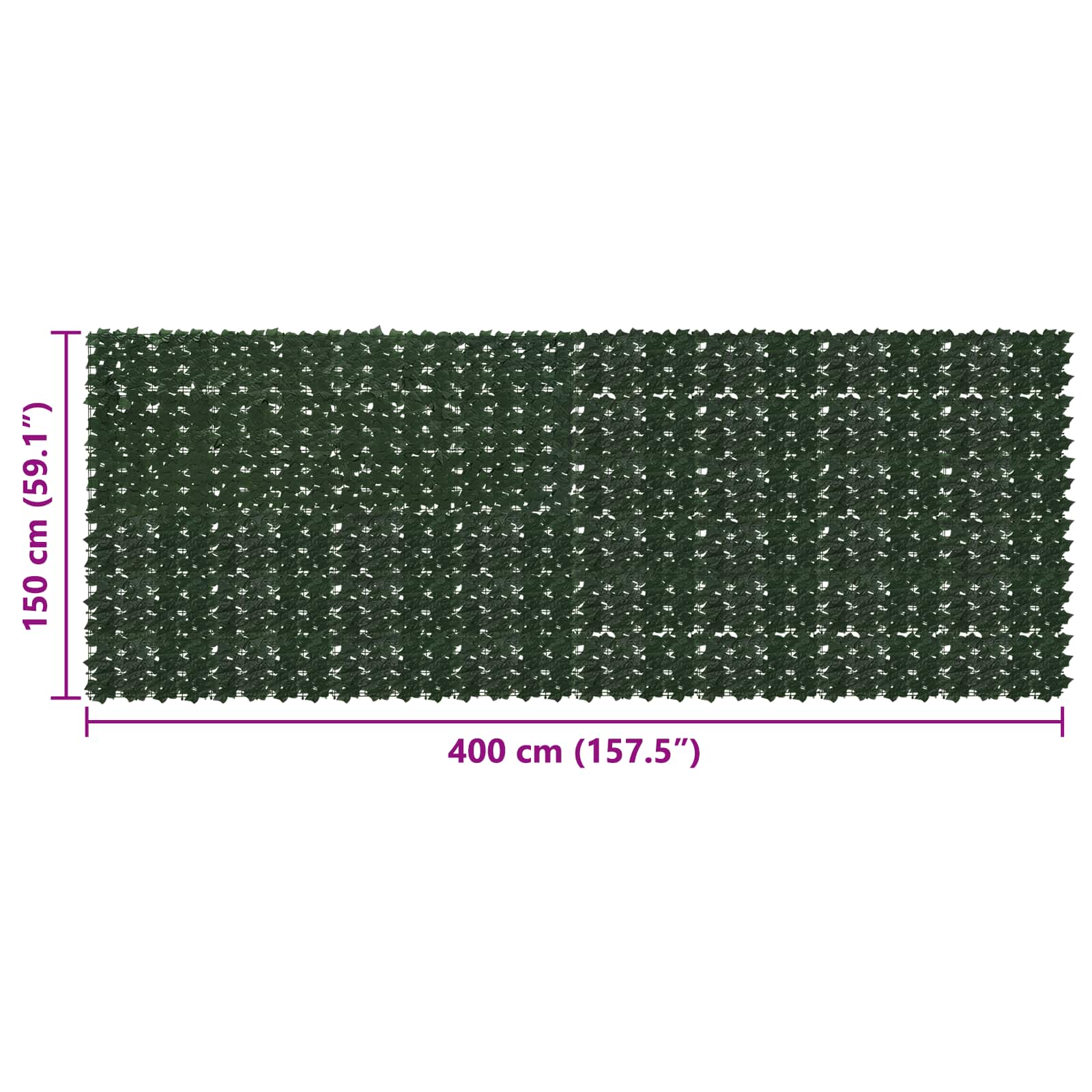 Balkonscherm met bladeren Donkergroen 400 x 150 cm image 5