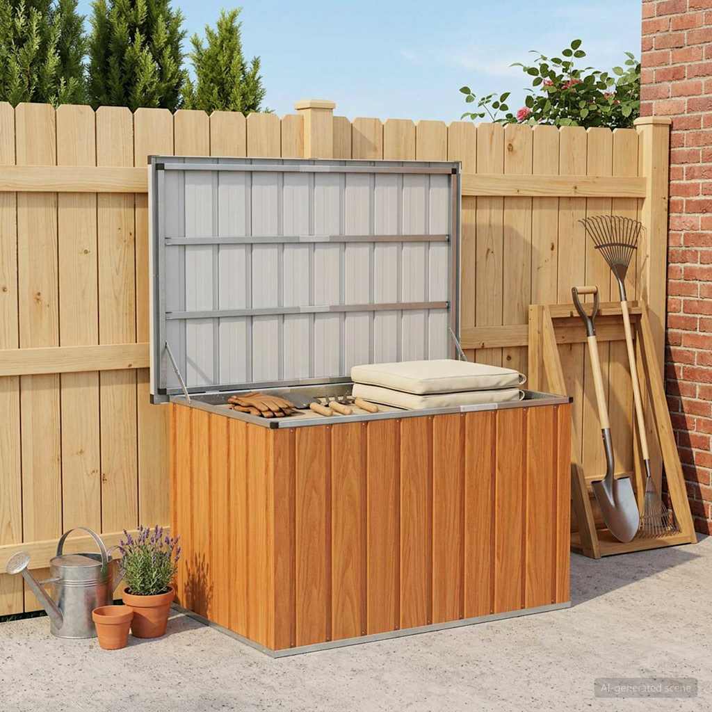 vidaXL Cutie de depozitare exterioară lemn 109 x 67 x 65 cm