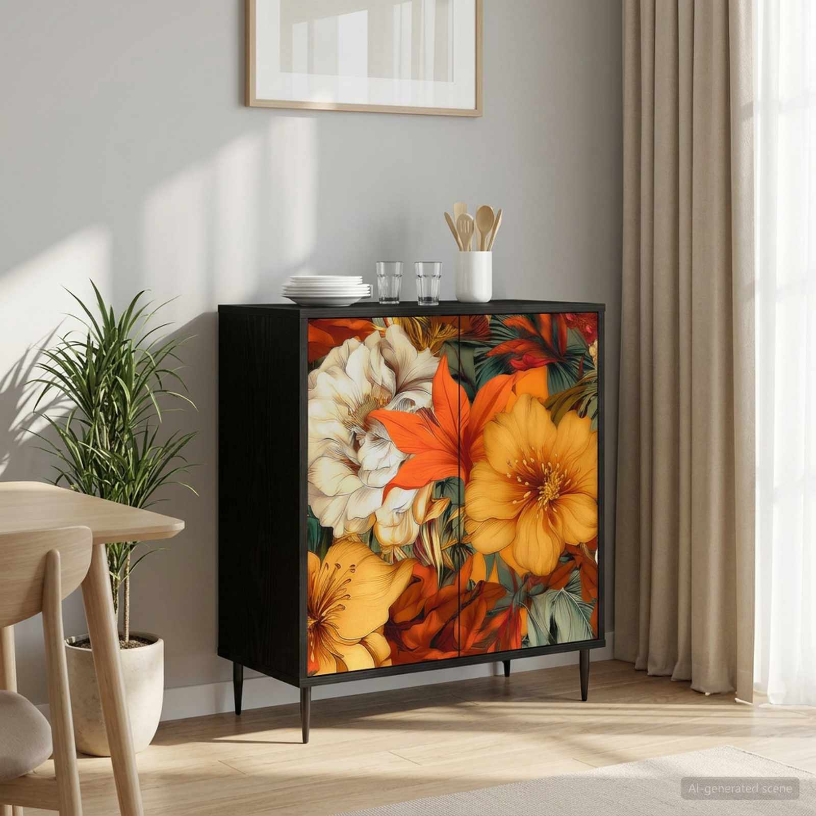 vidaXL Sivupöytä GENNEP Musta tammi 69 x 33 x 76 cm Tekninen puu