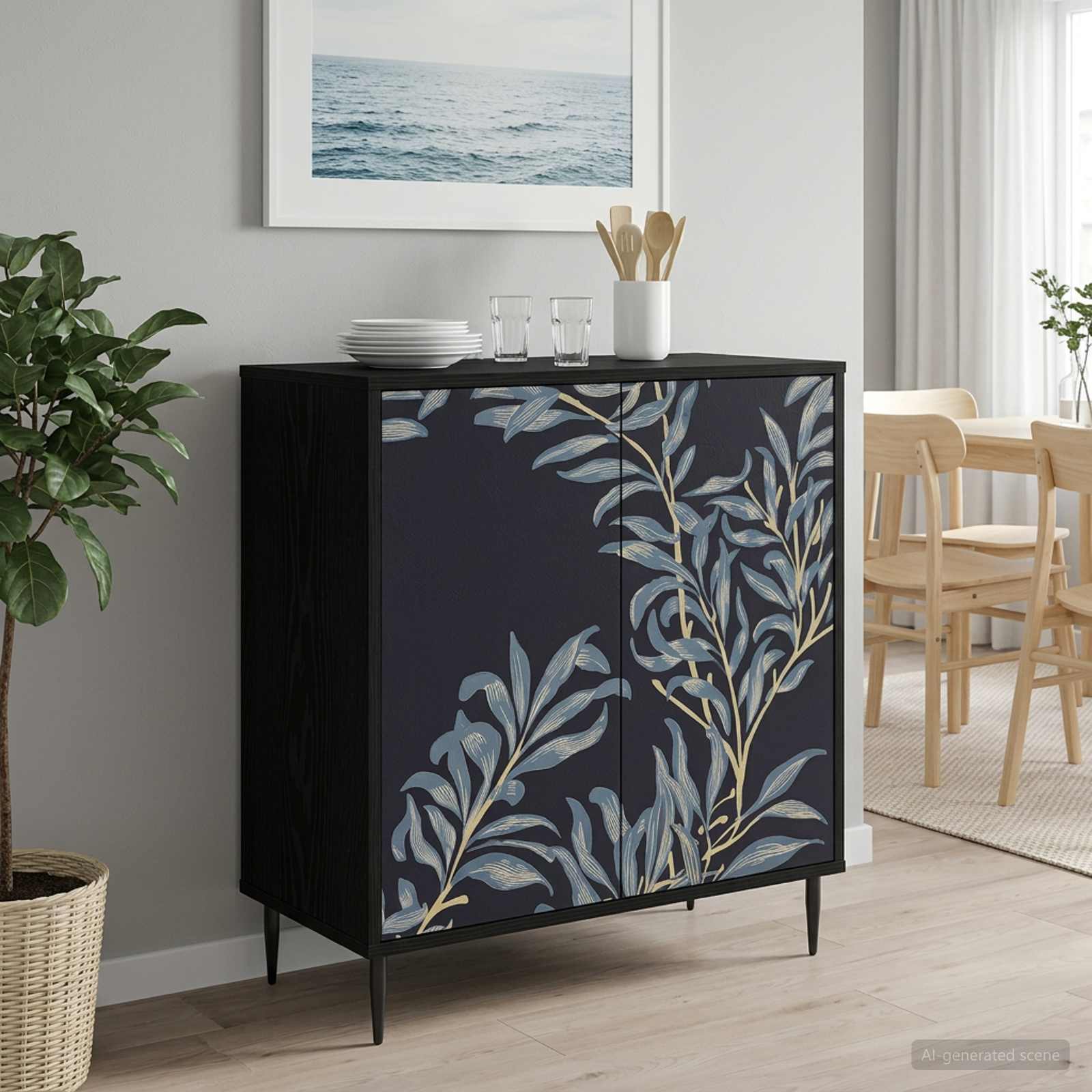 vidaXL Sivupöytä DOKKUM Musta tammi 69 x 33 x 76 cm Tekninen puu