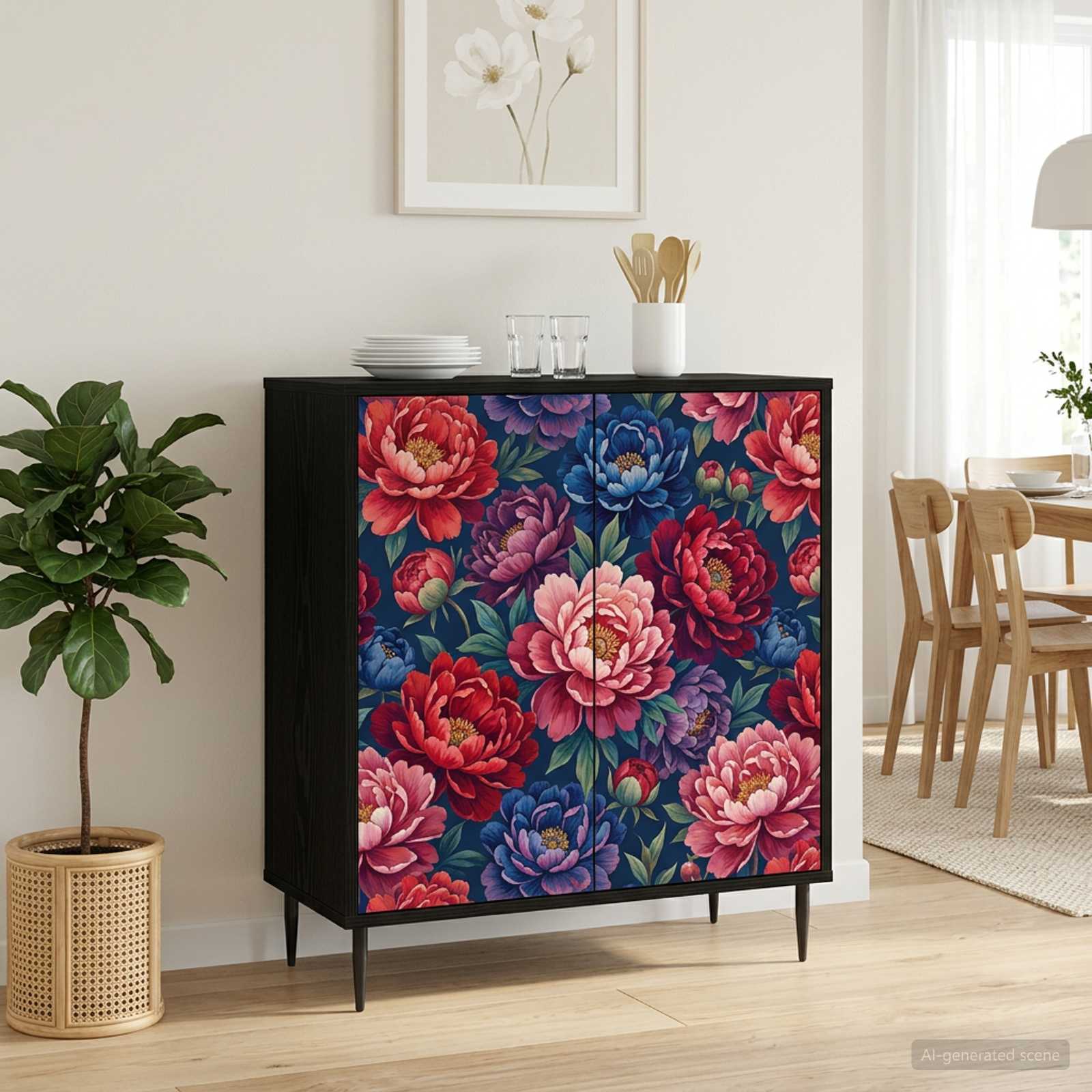 vidaXL Sivupöytä AACHEN Musta tammi 69 x 33 x 76 cm Tekninen puu
