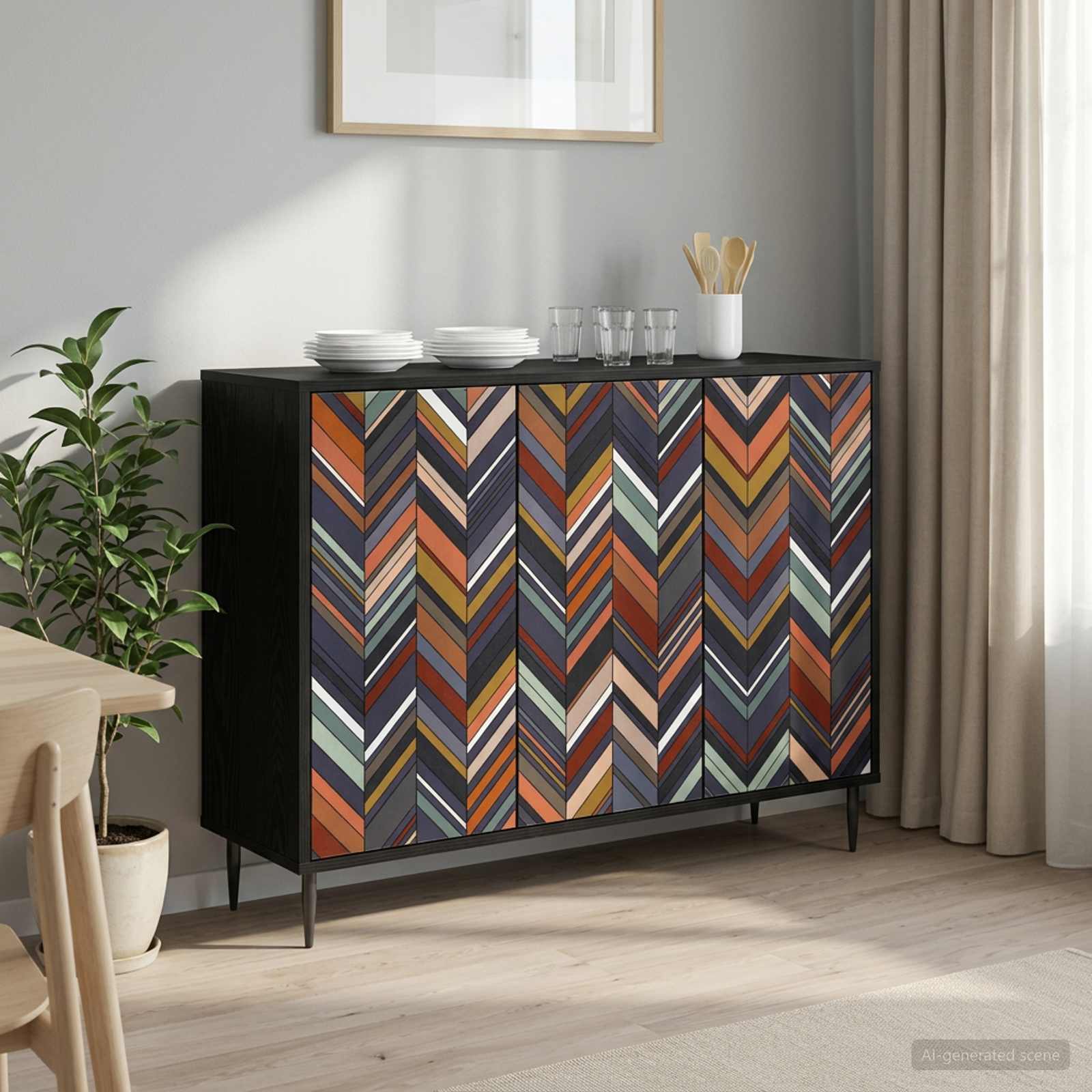 vidaXL Sivupöytä OMMEN Musta tammi 102 x 33 x 76 cm Tekninen puu