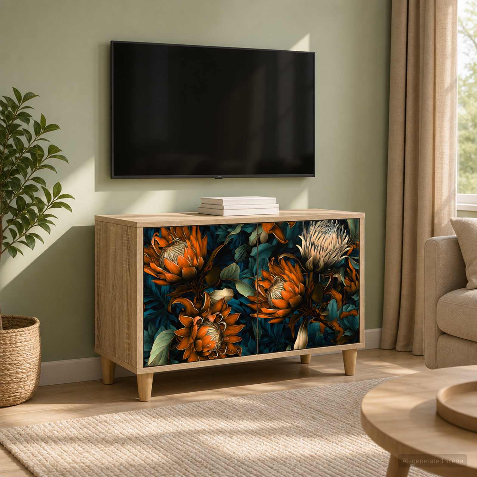 TV omarica LOCHEM 69 x 33 x 50 cm Sonoma Inženirski les