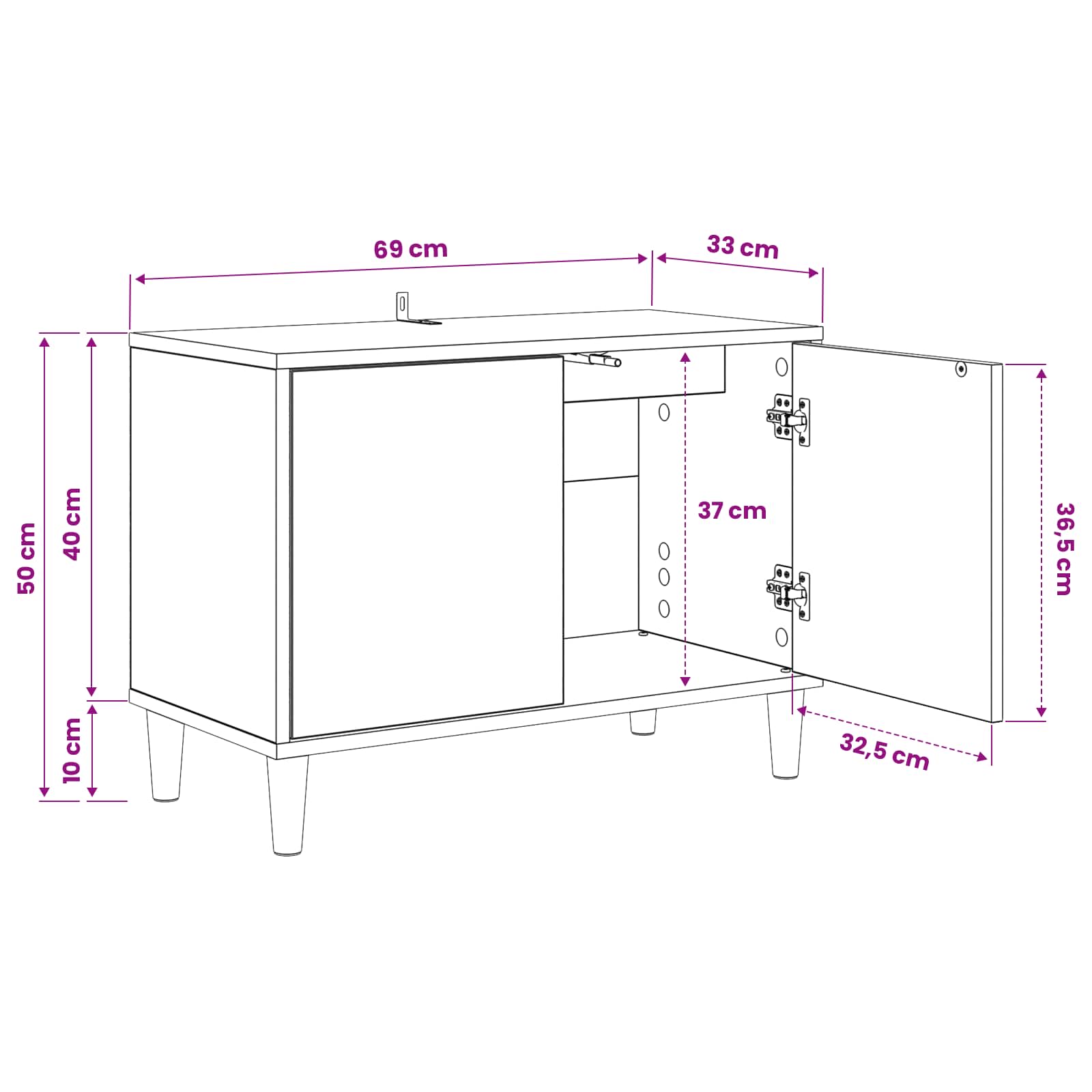 Ντουλάπι TV MAINZ 69 x 33 x 50 εκ. Sonoma Επεξεργασμένο Ξύλο - Image 7