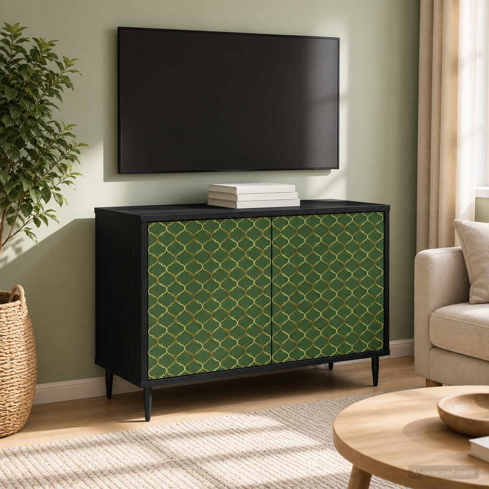 TV omarica GELEEN 69 x 33 x 50,5 cm Črni hrast Inženirski les