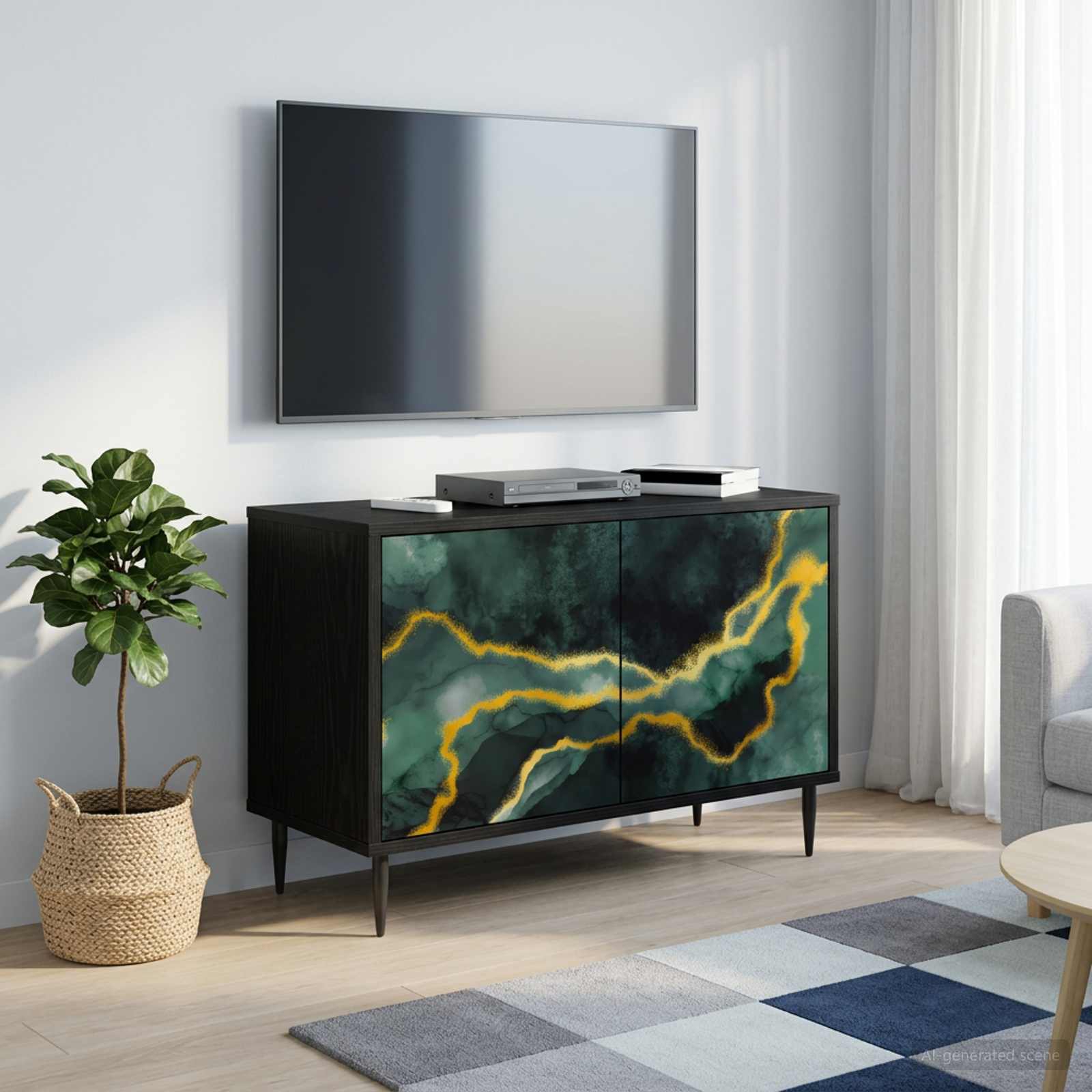 Ντουλάπι TV WIJHE 69 x 33 x 50,5 εκ. Μαύρη Δρυς