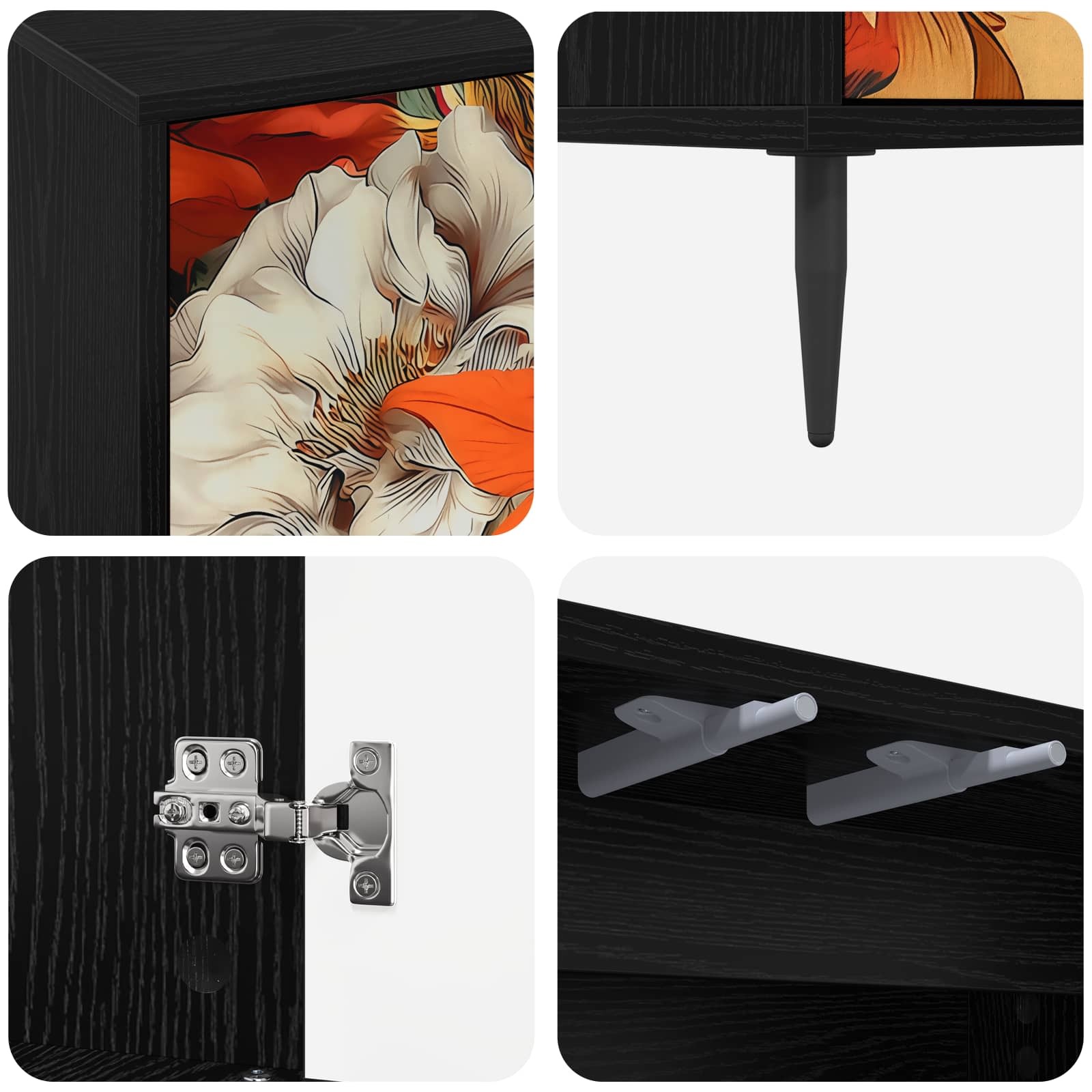 Ντουλάπι TV GENNEP 69 x 33 x 50,5 εκ. Μαύρη Δρυς - Image 5