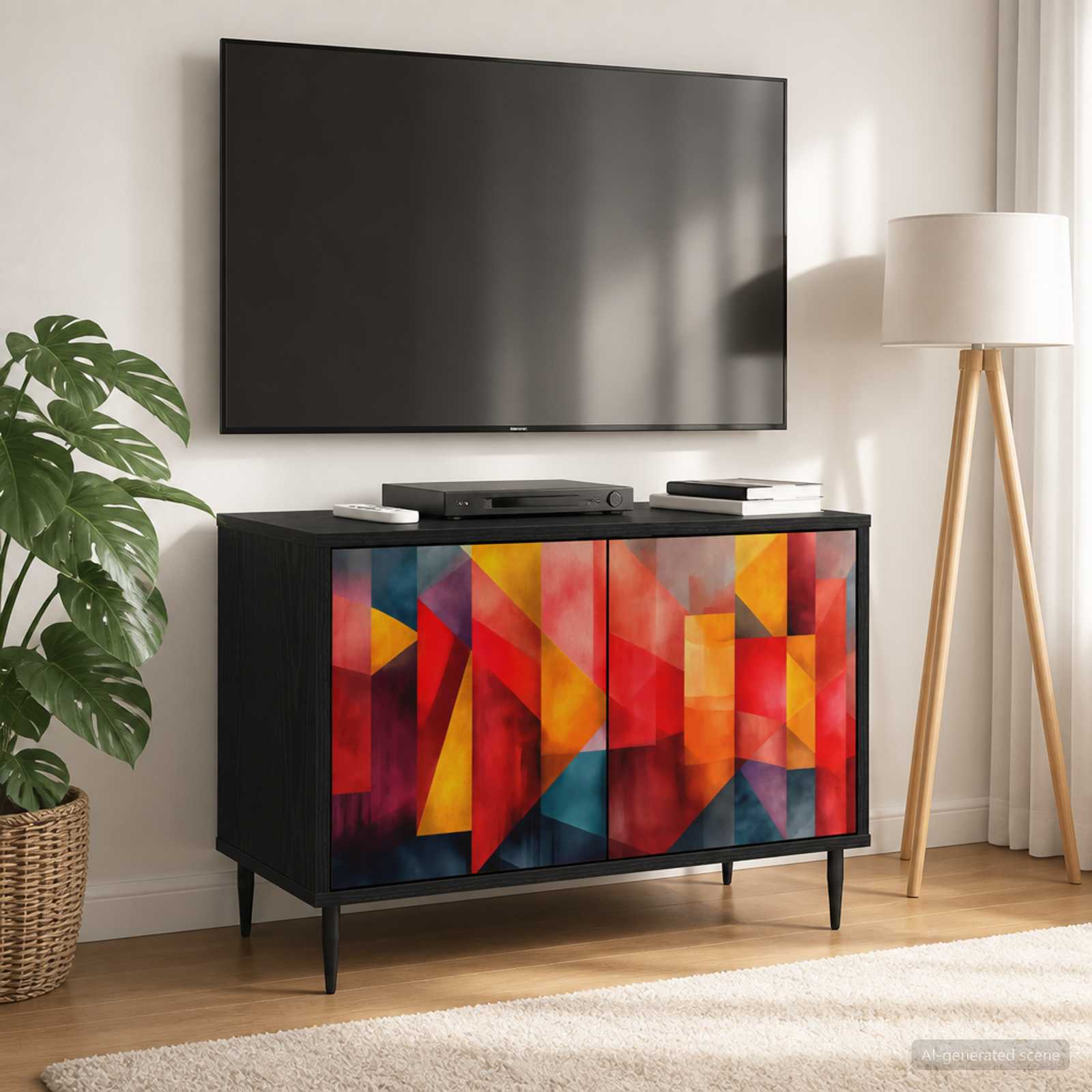 vidaXL Szafka pod telewizor HEESCH 69 x 33 x 50,5 cm Czarny dąb