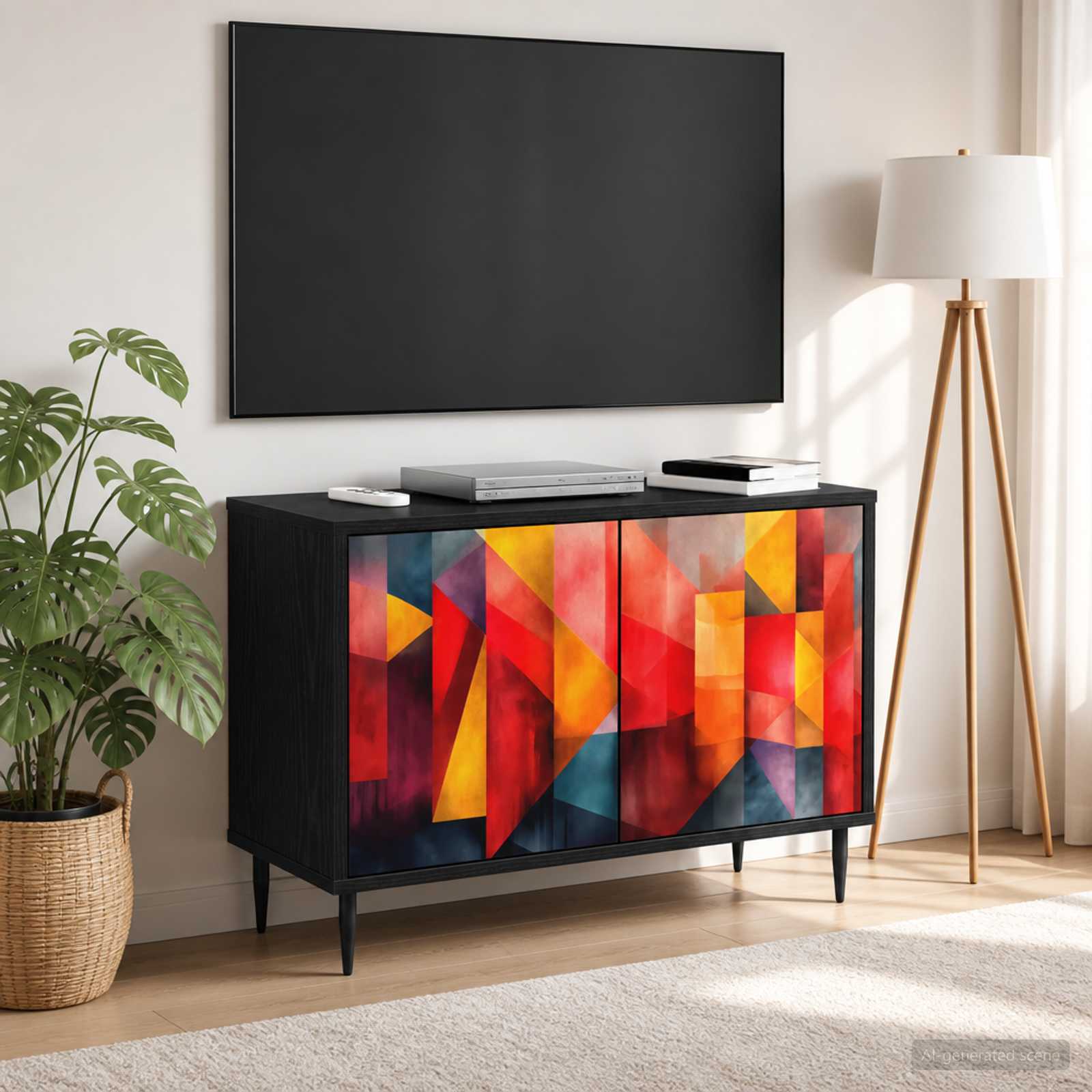 TV omarica HEESCH 69 x 33 x 50,5 cm Črni hrast Inženirski les