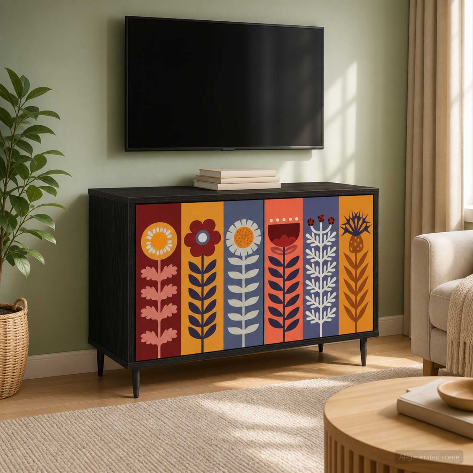 TV omarica ESSEN 69 x 33 x 50,5 cm Črni hrast Inženirski les
