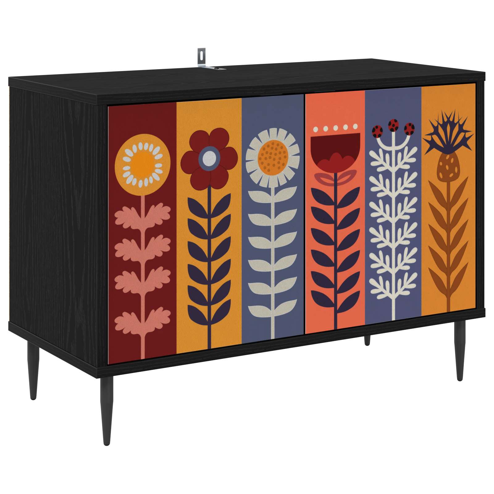 vidaXL TV-kaappi ESSEN 69 x 33 x 50,5 cm Musta tammi Tekninen puu