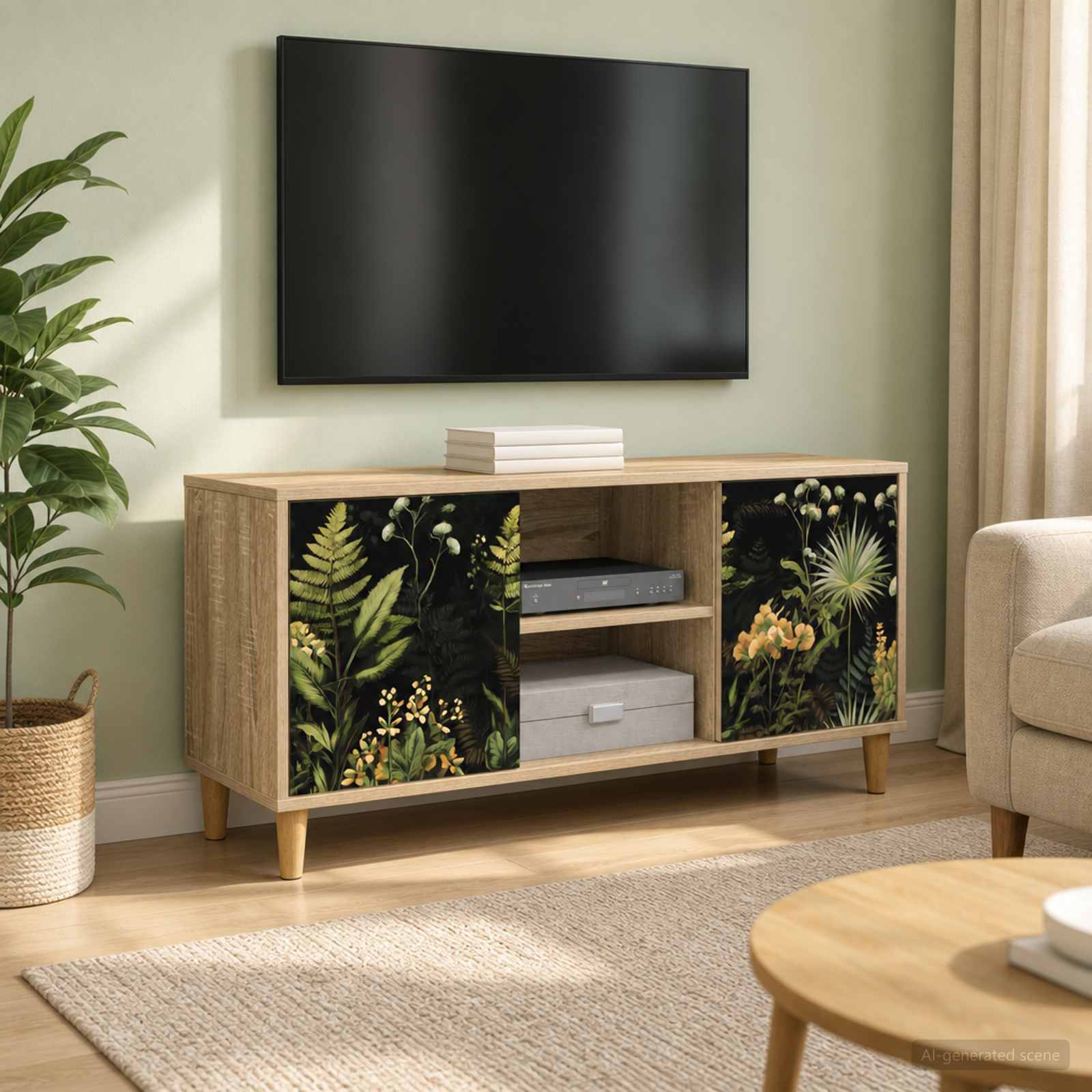 TV omarica RHENEN 102 x 33 x 50 cm Sonoma Inženirski les