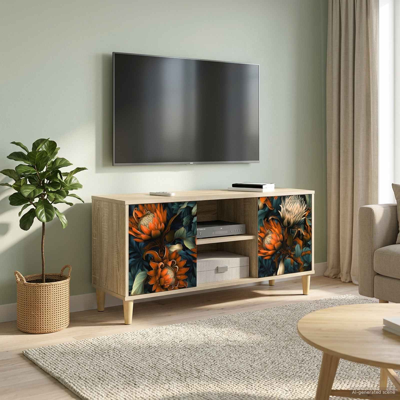 vidaXL TV-kaappi LOCHEM 102 x 33 x 50 cm Sonoma Tekninen puu