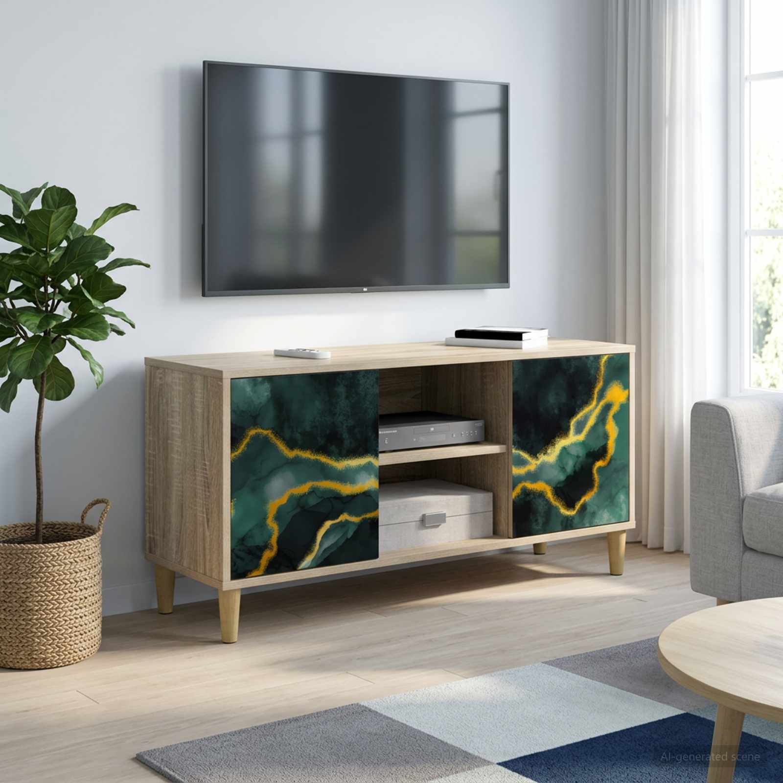 Ντουλάπι TV WIJHE 102 x 33 x 50 εκ. Sonoma Επεξεργασμένο Ξύλο