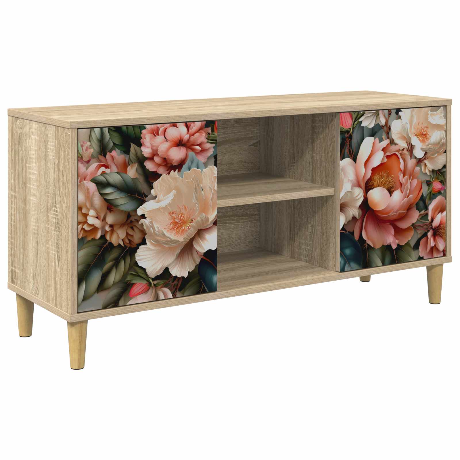 vidaXL TV-kaappi BORNE 102 x 33 x 50 cm Sonoma Tekninen puu