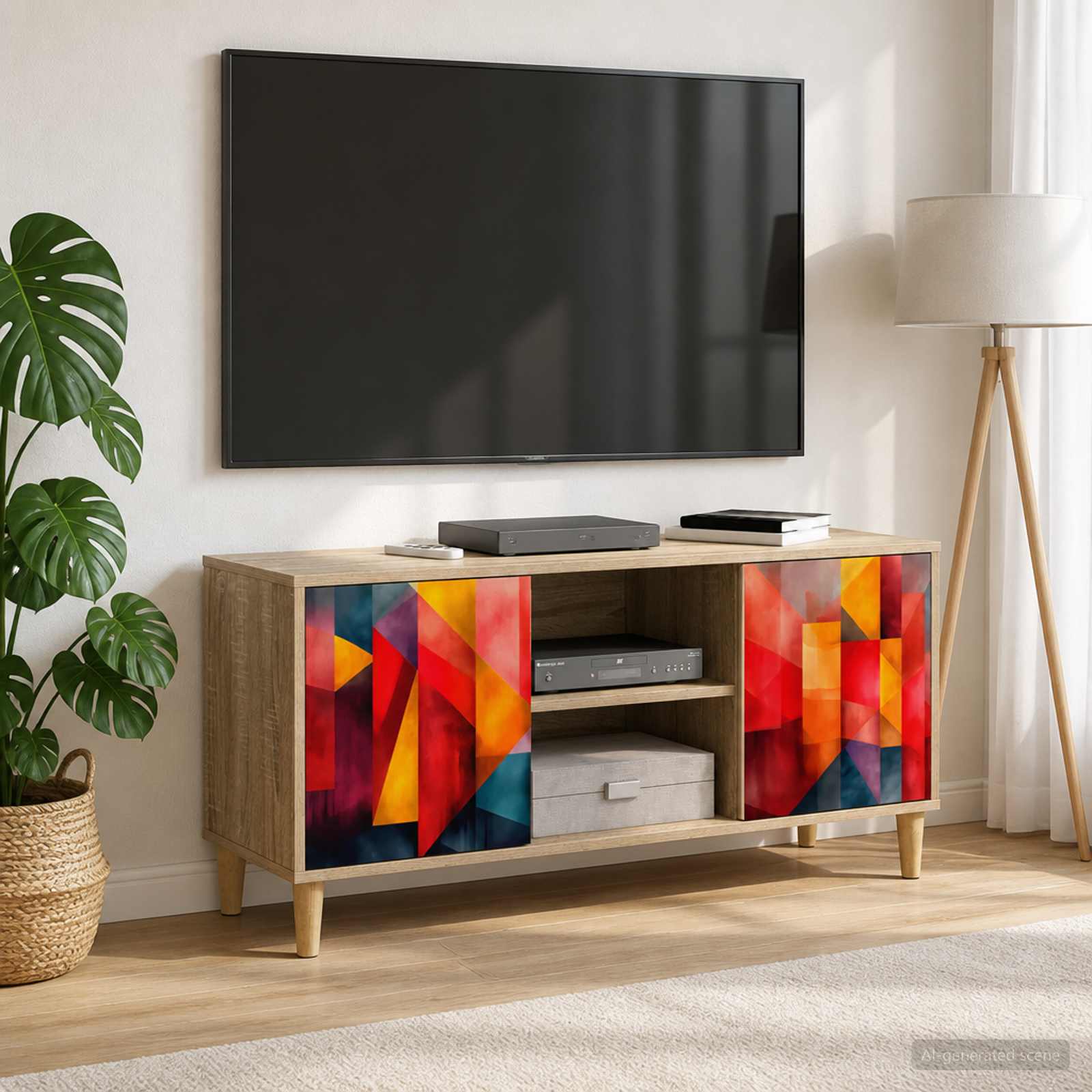 TV omarica HEESCH 102 x 33 x 50 cm Sonoma Inženirski les