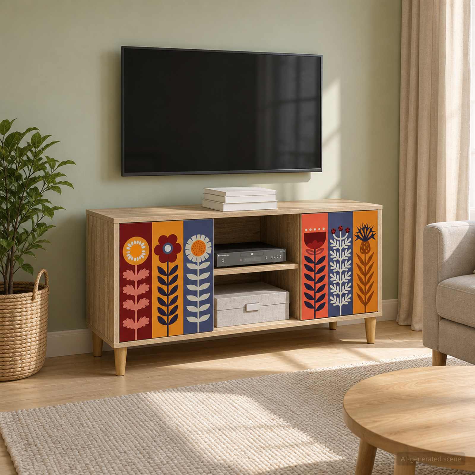 TV omarica ESSEN 102 x 33 x 50 cm Sonoma Inženirski les