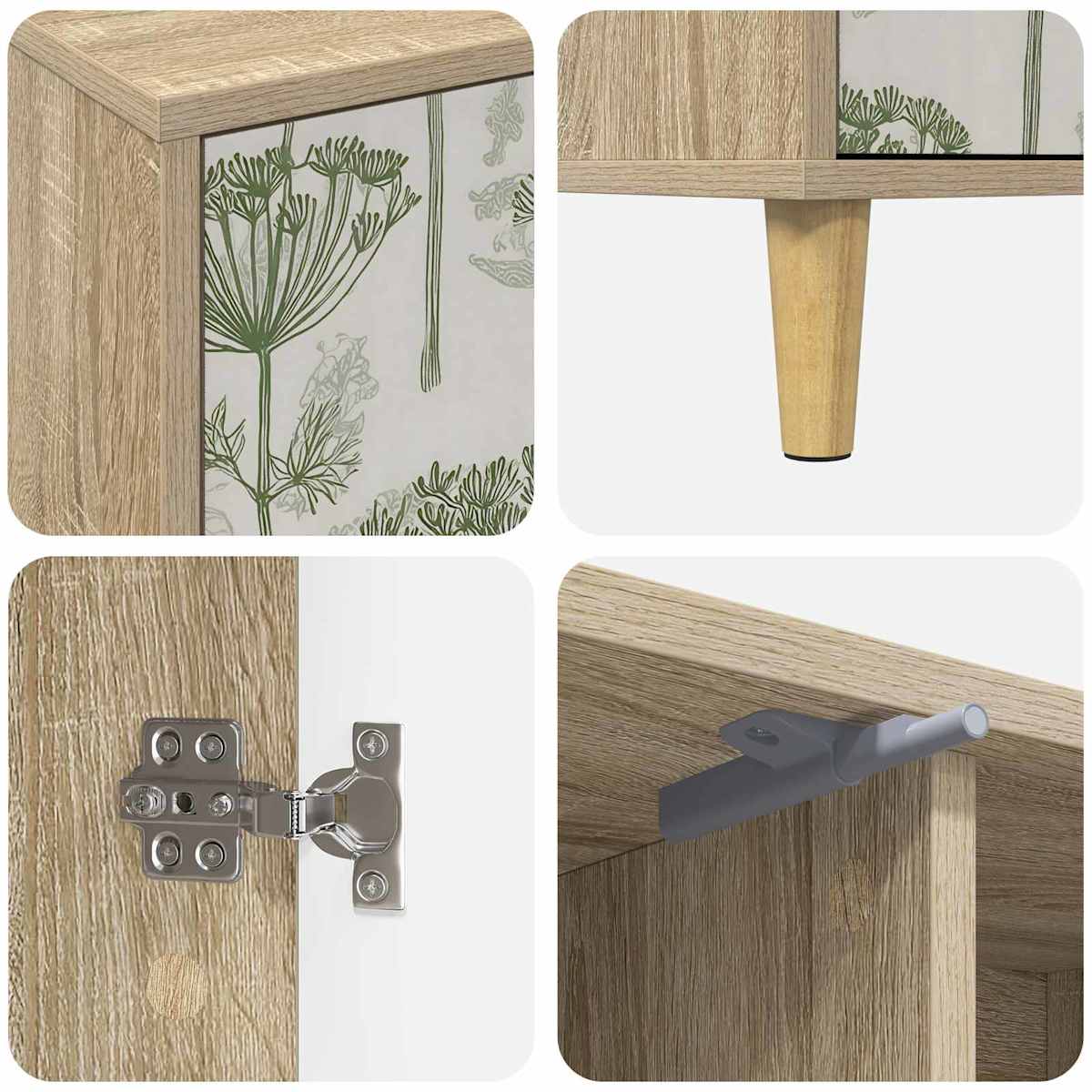 TV-skab GOTHA 102 x 33 x 50 cm Sonoma-eg Konstrueret træ - Billede 6